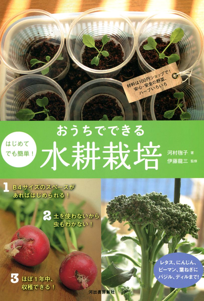 はじめてでも簡単！　おうちでできる水耕栽培　材料は１００円ショップで！　安心・安全の野菜、ハーブいろいろの商品画像